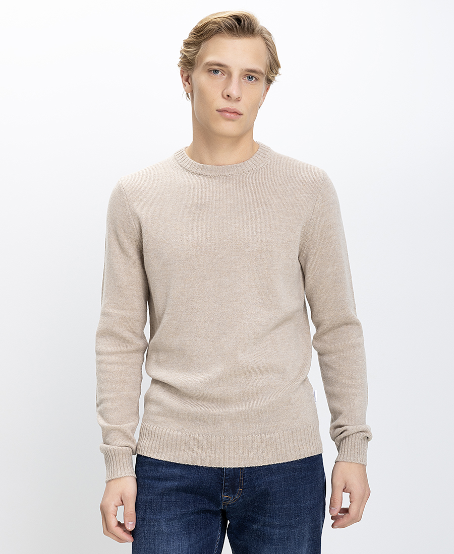 Basefield Ανδρικό Πλεκτό Regular Fit Με Στρογγυλή Λαιμόκοψη