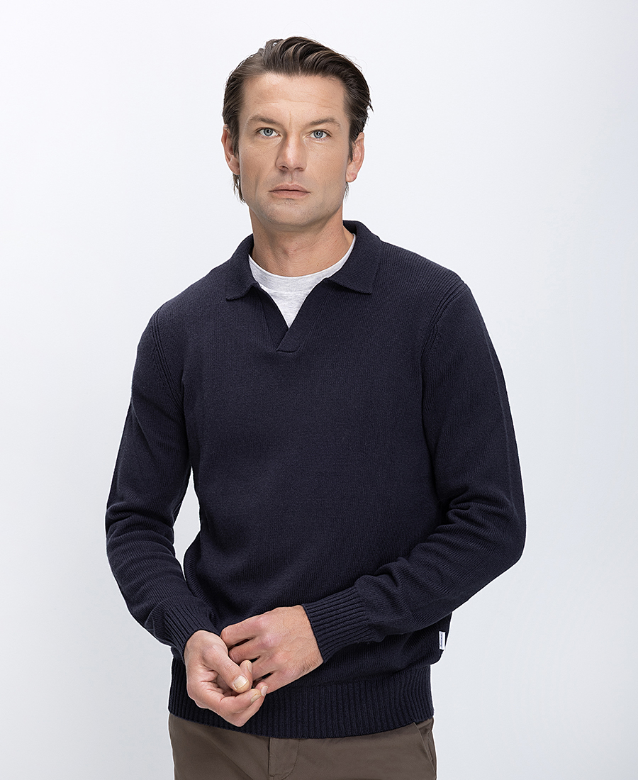 Basefield Ανδρικό Πλεκτό Πουλόβερ Με Γιακά Polo