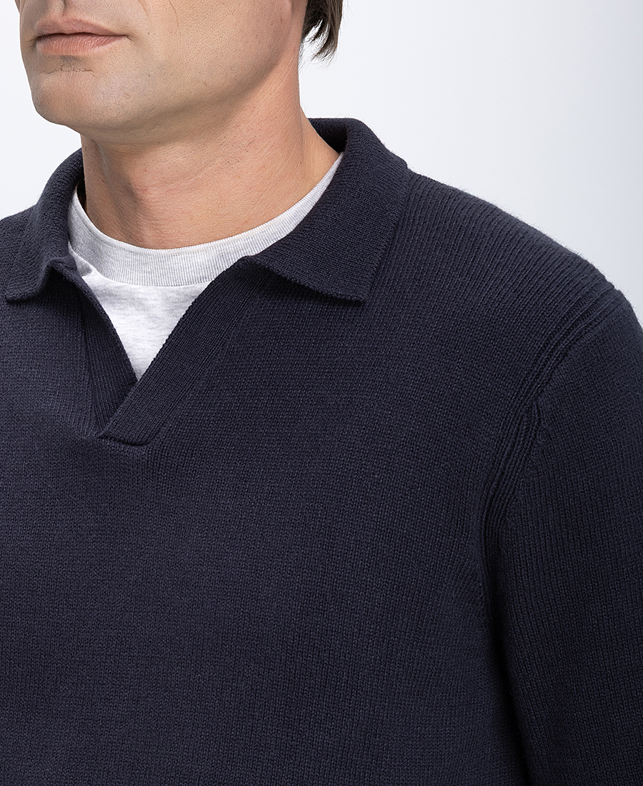 Ανδρικό Πλεκτό Πουλόβερ Με Γιακά Polo φωτογραφία