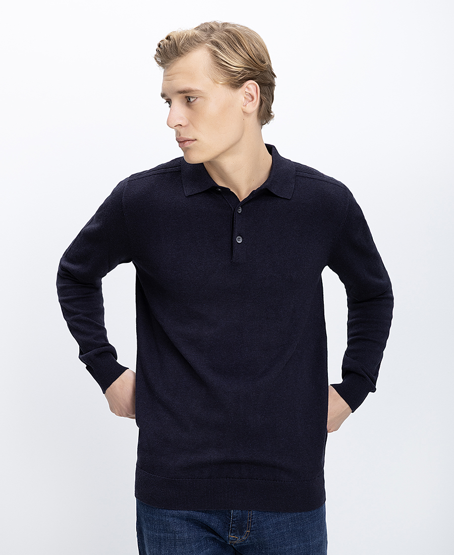 Commander Ανδρικό Πλεκτό Regular Fit Με Γιακά Πόλο