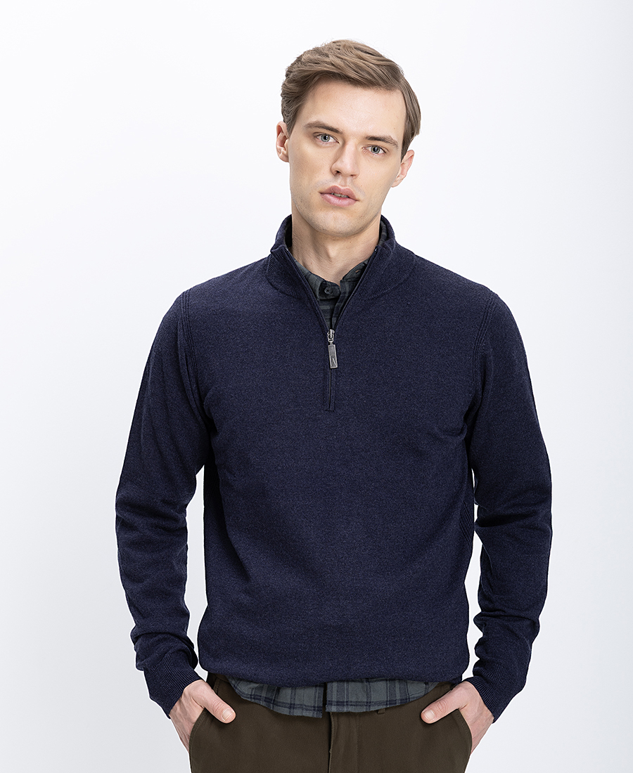 Kaiser Hoff Ανδρικό Πλεκτό Με Φερμουάρ Και Όρθιο Γιακά Regular Fit