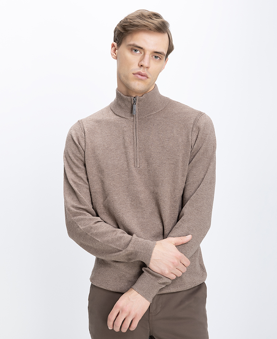 Kaiser Hoff Ανδρικό Πλεκτό Με Φερμουάρ Και Όρθιο Γιακά Regular Fit