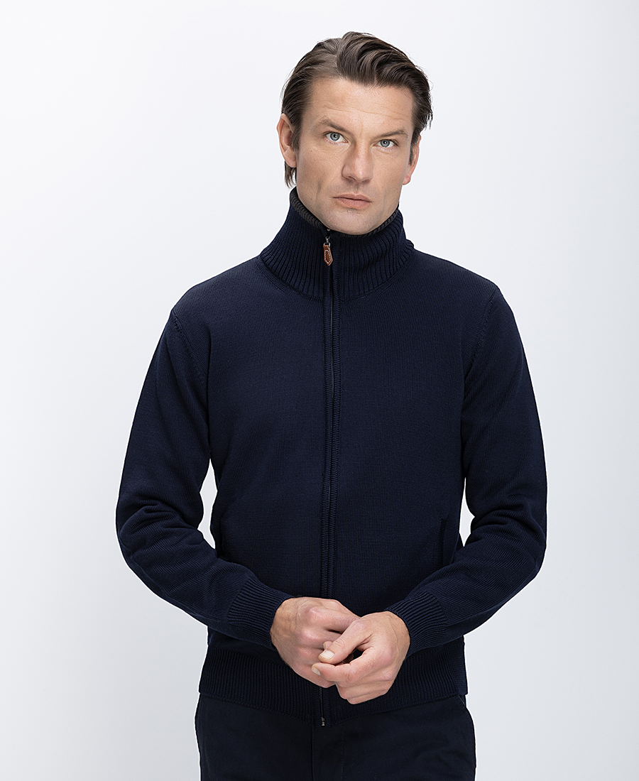Ανδρική Πλεκτή Ζακέτα Με Φερμουάρ Regular Fit