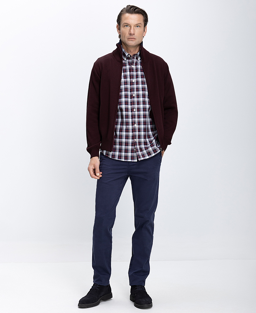 Ανδρική Πλεκτή Ζακέτα Με Φερμουάρ Regular Fit φωτογραφία