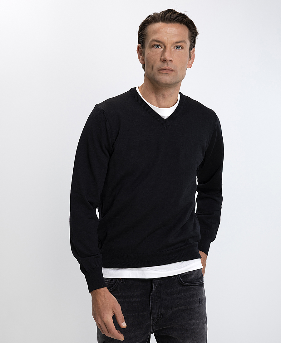 Vardas Ανδρικό Πουλόβερ V-Neck Regular Fit Merino