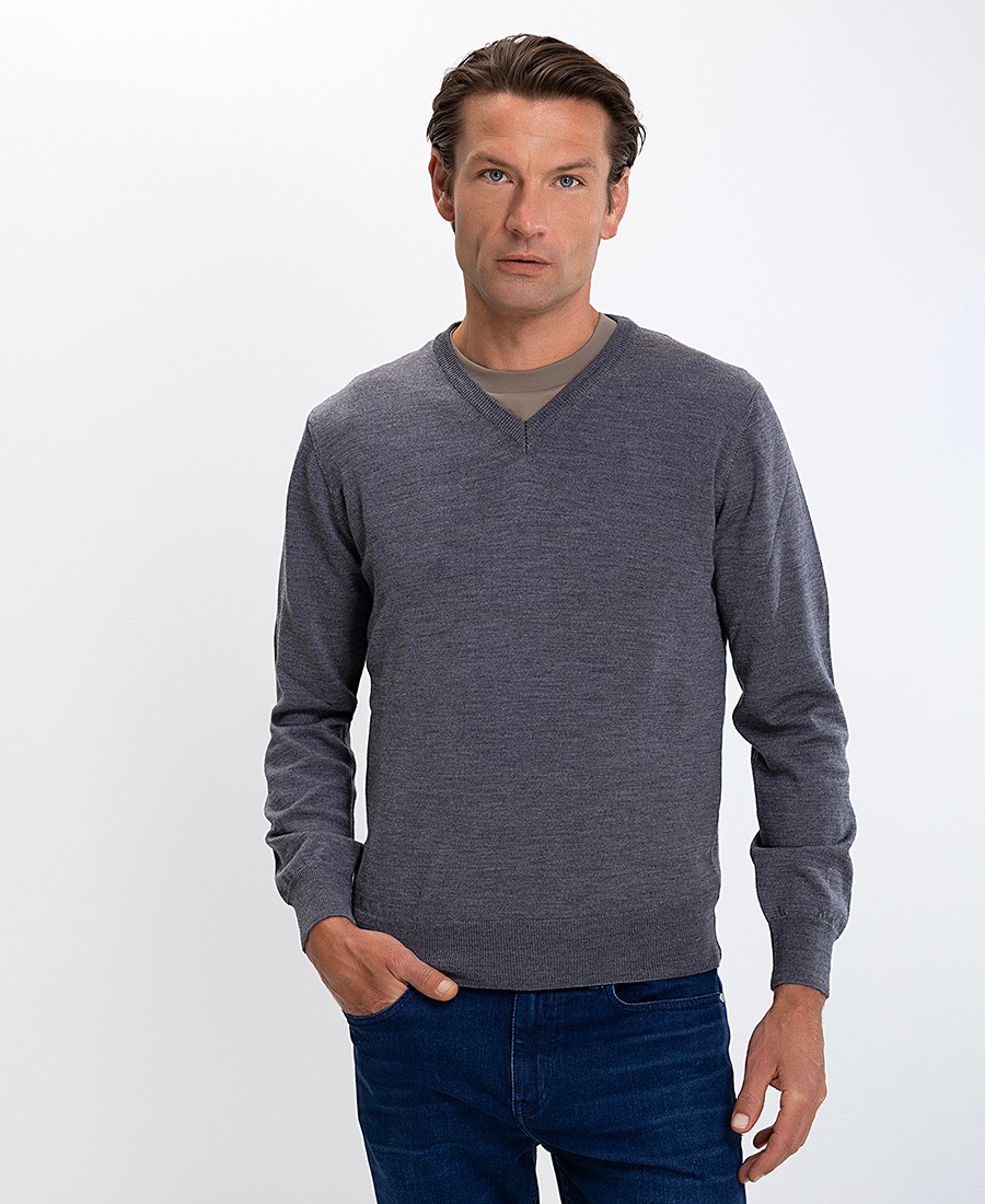 Vardas Ανδρικό Πουλόβερ V-Neck Regular Fit Merino