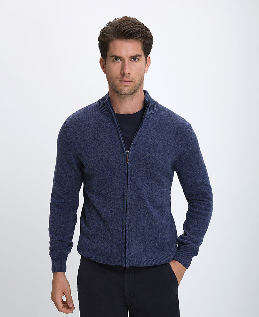 B.S Bags B.S Bags Ανδρικό Πλεκτό Regular Fit Με Φερμουάρ Και Ψηλό Γιακά