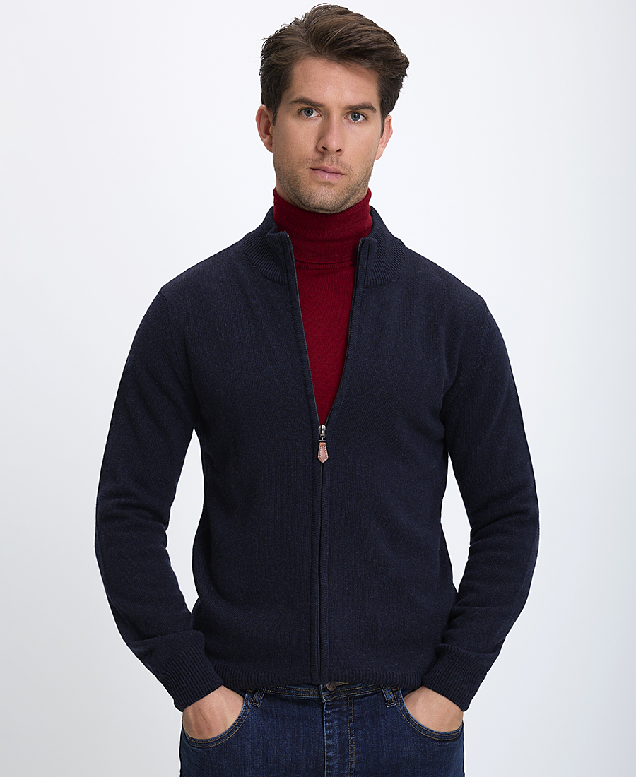 B.S Bags B.S Bags Ανδρικό Πλεκτό Regular Fit Με Φερμουάρ Και Ψηλό Γιακά