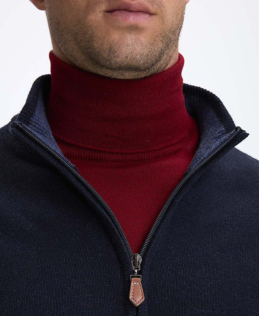 B.S Bags Ανδρικό Πλεκτό Regular Fit Με Φερμουάρ Και Ψηλό Γιακά φωτογραφία