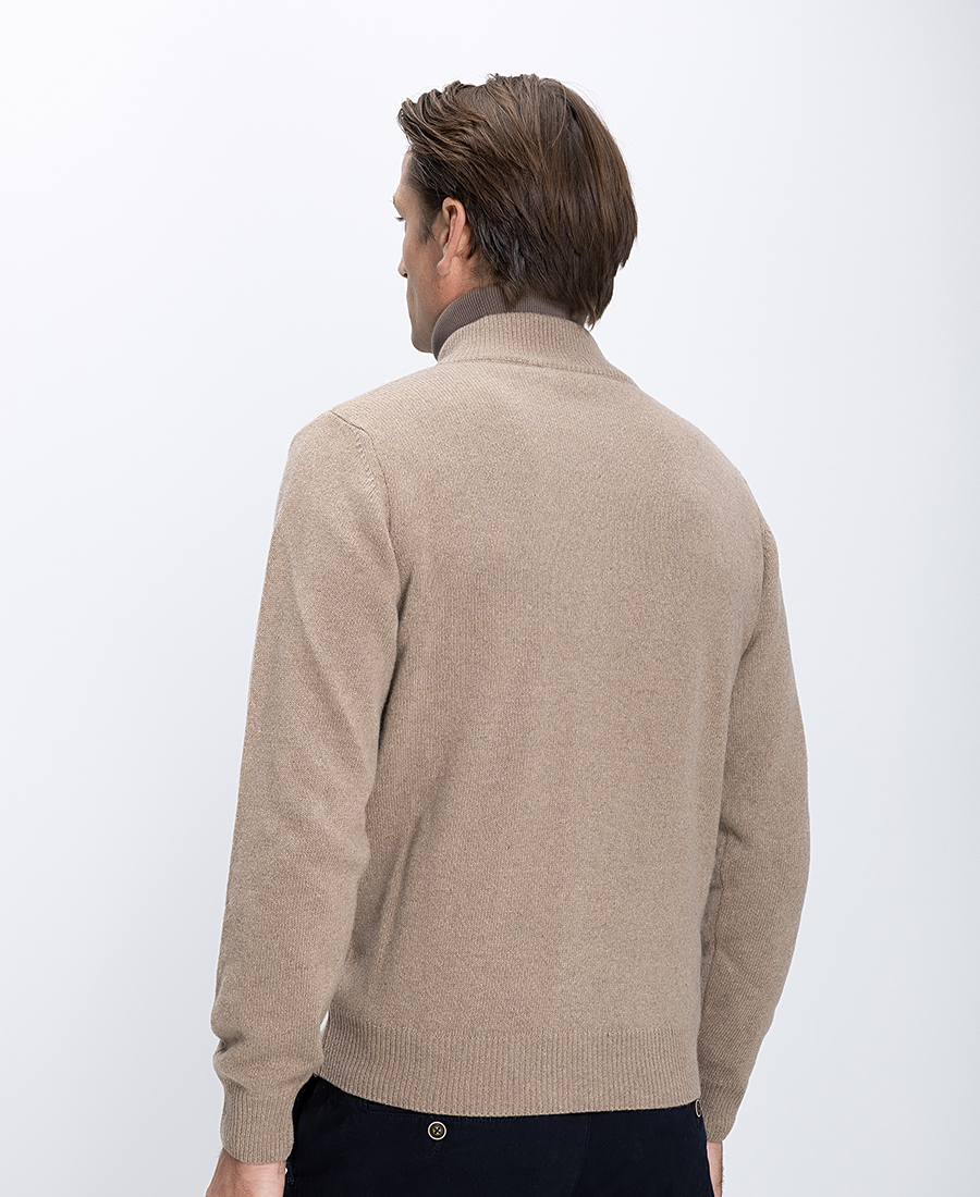 Ανδρικό Πλεκτό Regular Fit Με Φερμουάρ Και Ψηλό Γιακά φωτογραφία