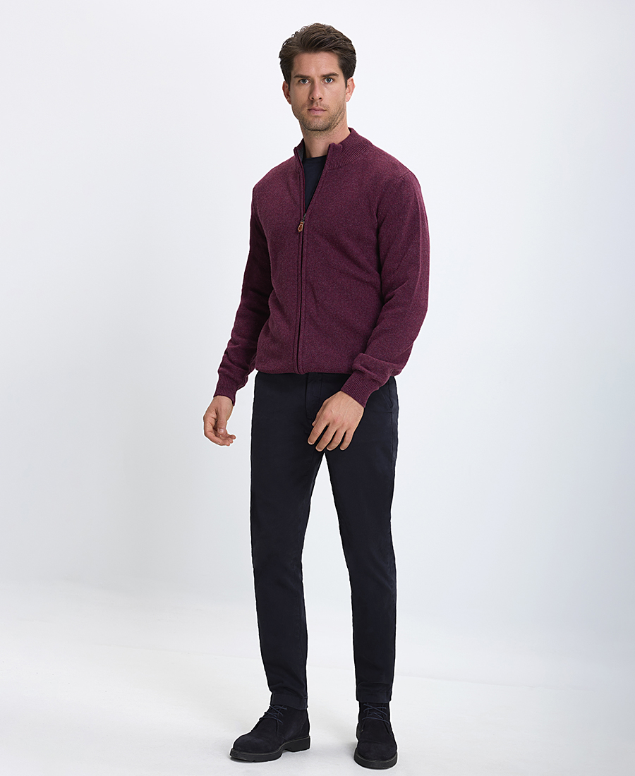 B.S Bags Ανδρικό Πλεκτό Regular Fit Με Φερμουάρ Και Ψηλό Γιακά φωτογραφία