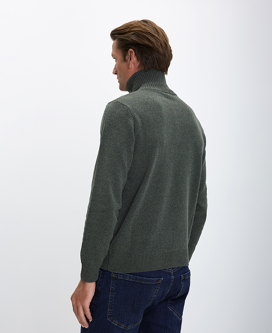 B.S Bags Ανδρικό Πλεκτό Regular Fit Με Μισό Φερμουάρ Και Ψηλό Γιακά φωτογραφία