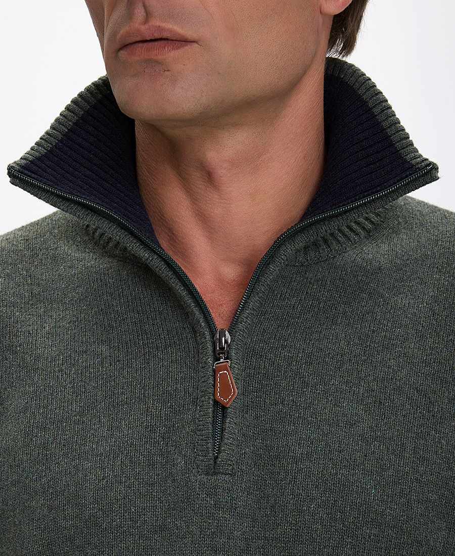 B.S Bags Ανδρικό Πλεκτό Regular Fit Με Μισό Φερμουάρ Και Ψηλό Γιακά φωτογραφία