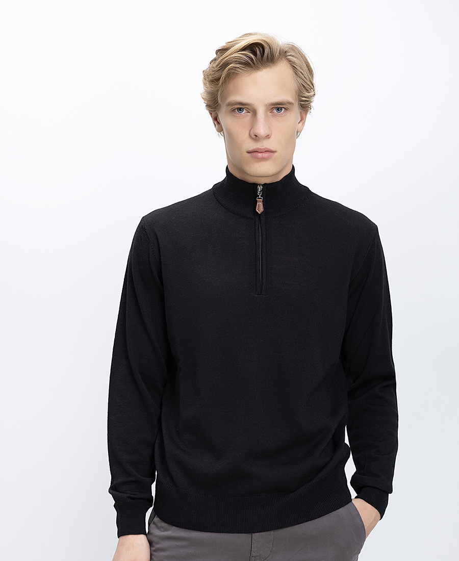 B.S Bags Ανδρικό Πλεκτό Regular Fit Με Όρθιο Γιακά Και...