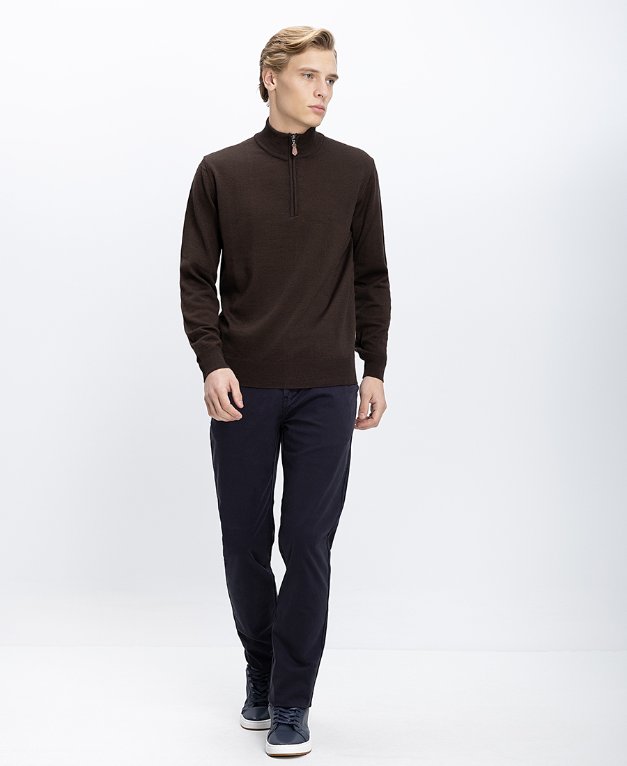 B.S Bags Ανδρικό Πλεκτό Regular Fit Με Όρθιο Γιακά Και Φερμουάρ φωτογραφία