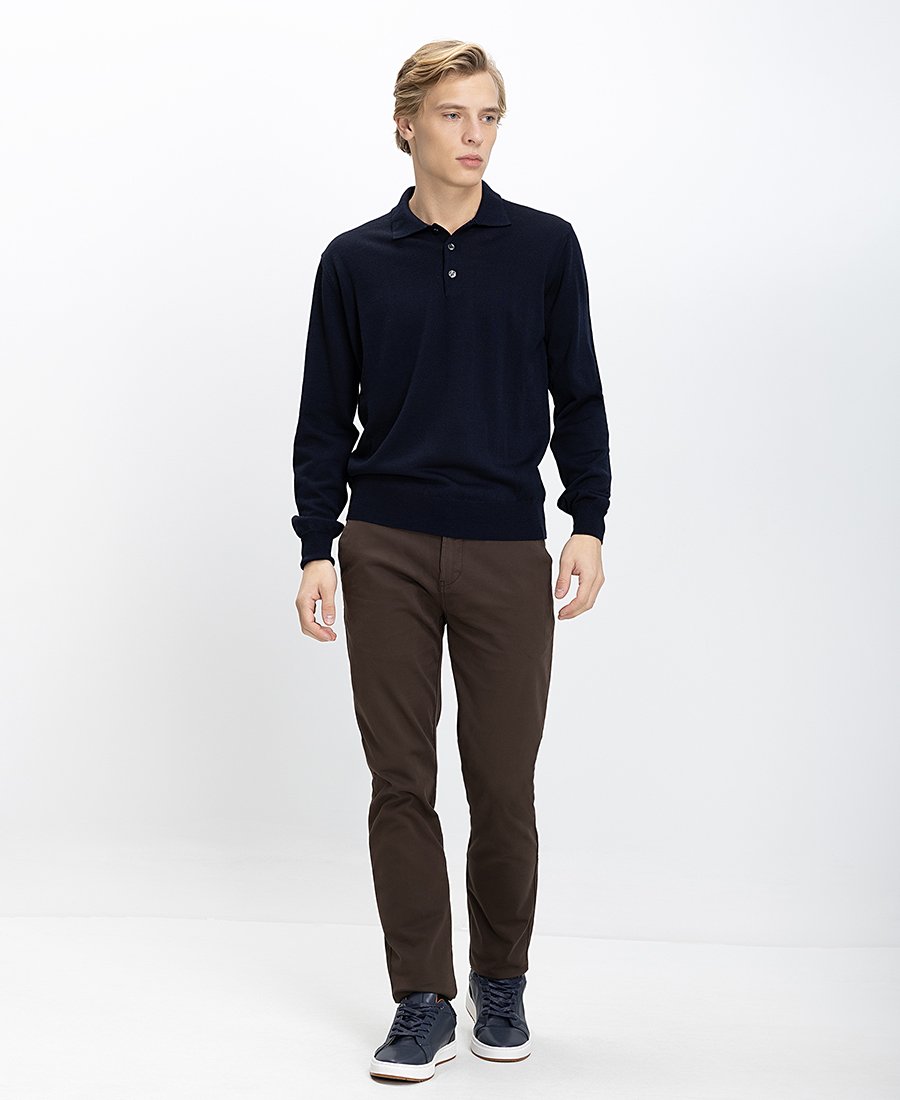 B.S Bags Ανδρικό Πλεκτό Regular Fit Με Γιακά Πόλο Και Κουμπιά φωτογραφία