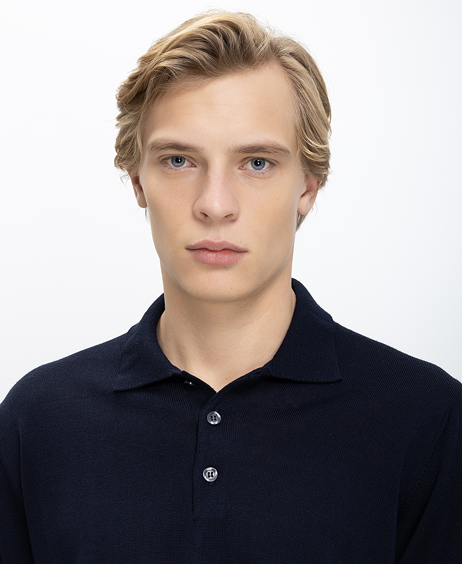 B.S Bags Ανδρικό Πλεκτό Regular Fit Με Γιακά Πόλο Και Κουμπιά φωτογραφία