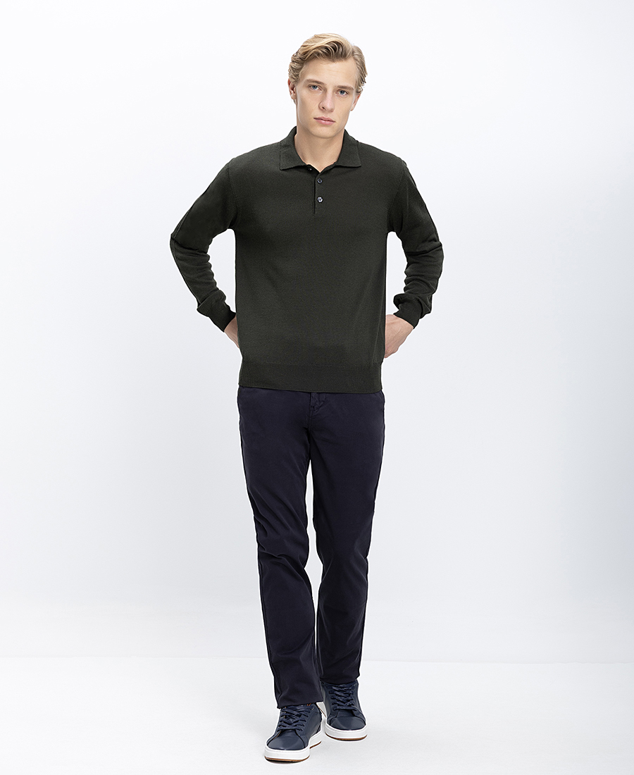 B.S Bags Ανδρικό Πλεκτό Regular Fit Με Γιακά Πόλο Και Κουμπιά φωτογραφία