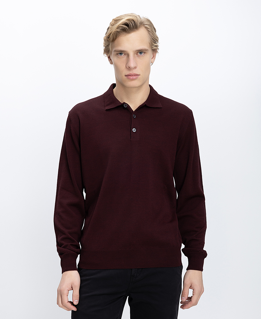 B.S Bags Ανδρικό Πλεκτό Regular Fit Με Γιακά Πόλο Και Κουμπιά