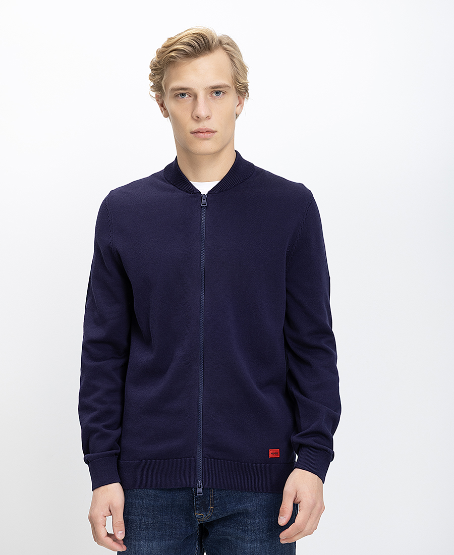 Hugo Ανδρικό Πλεκτό Regular Fit Βαμβακερό Με Φερμουάρ