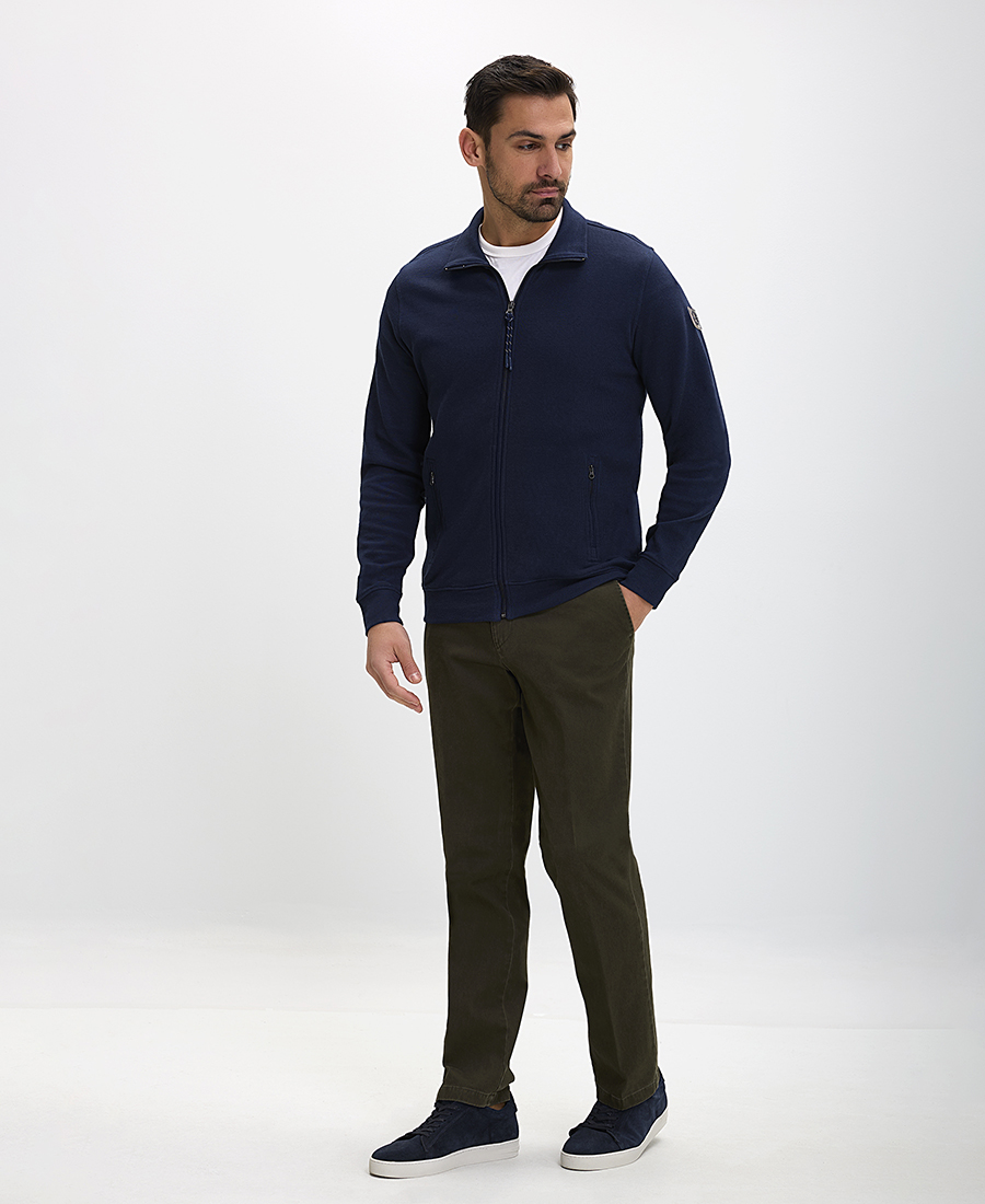 Ανδρική Ζακέτα Regular Fit Με Φερμουάρ σε Μπλε φωτογραφία