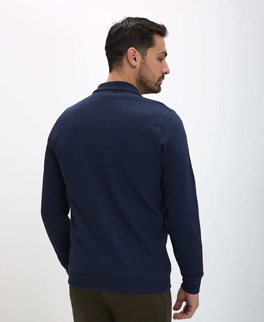 Ανδρική Ζακέτα Regular Fit Με Φερμουάρ σε Μπλε φωτογραφία