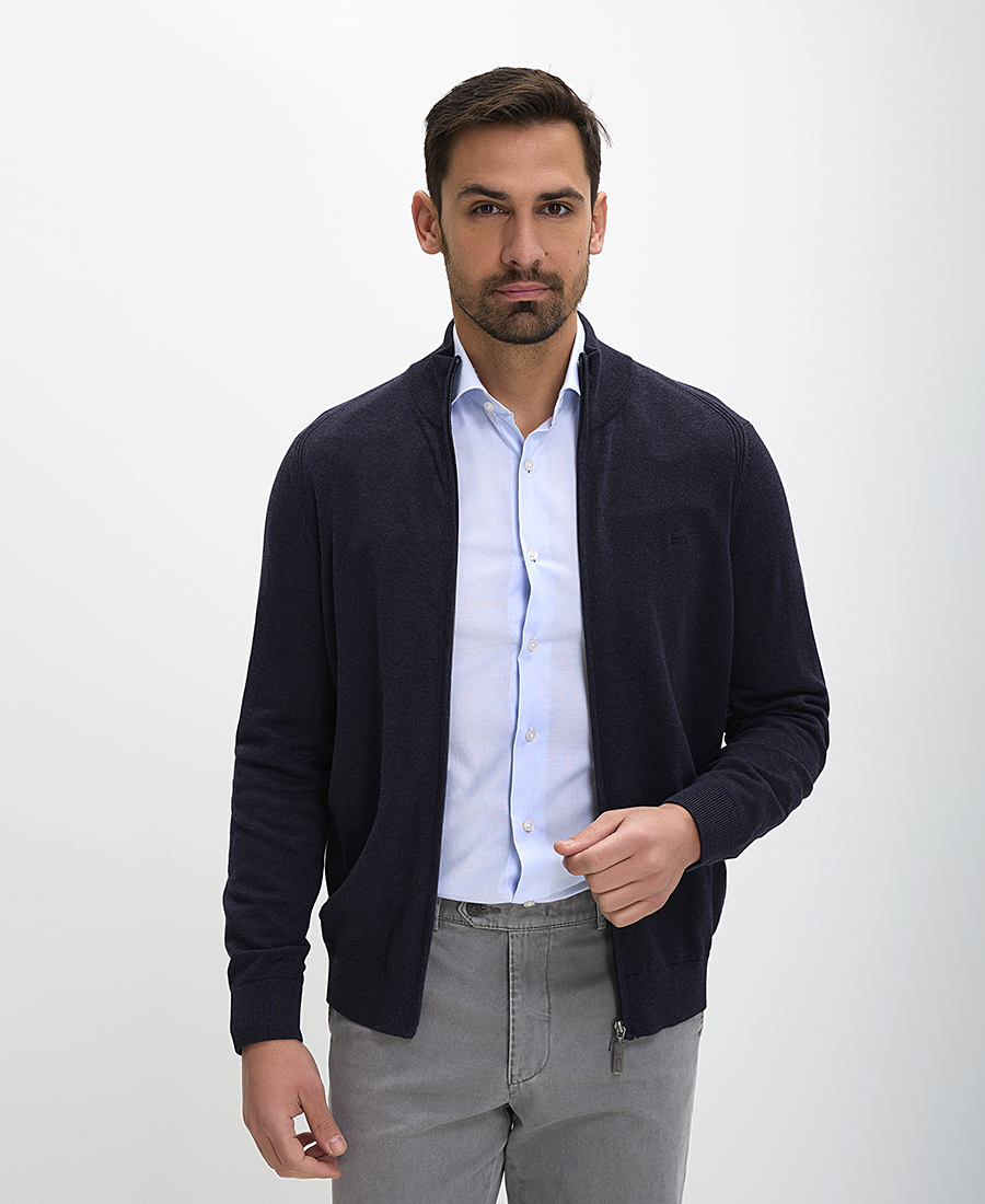 Commander Ανδρική Ζακέτα Regular Fit Βαμβακερή με Φερμουάρ