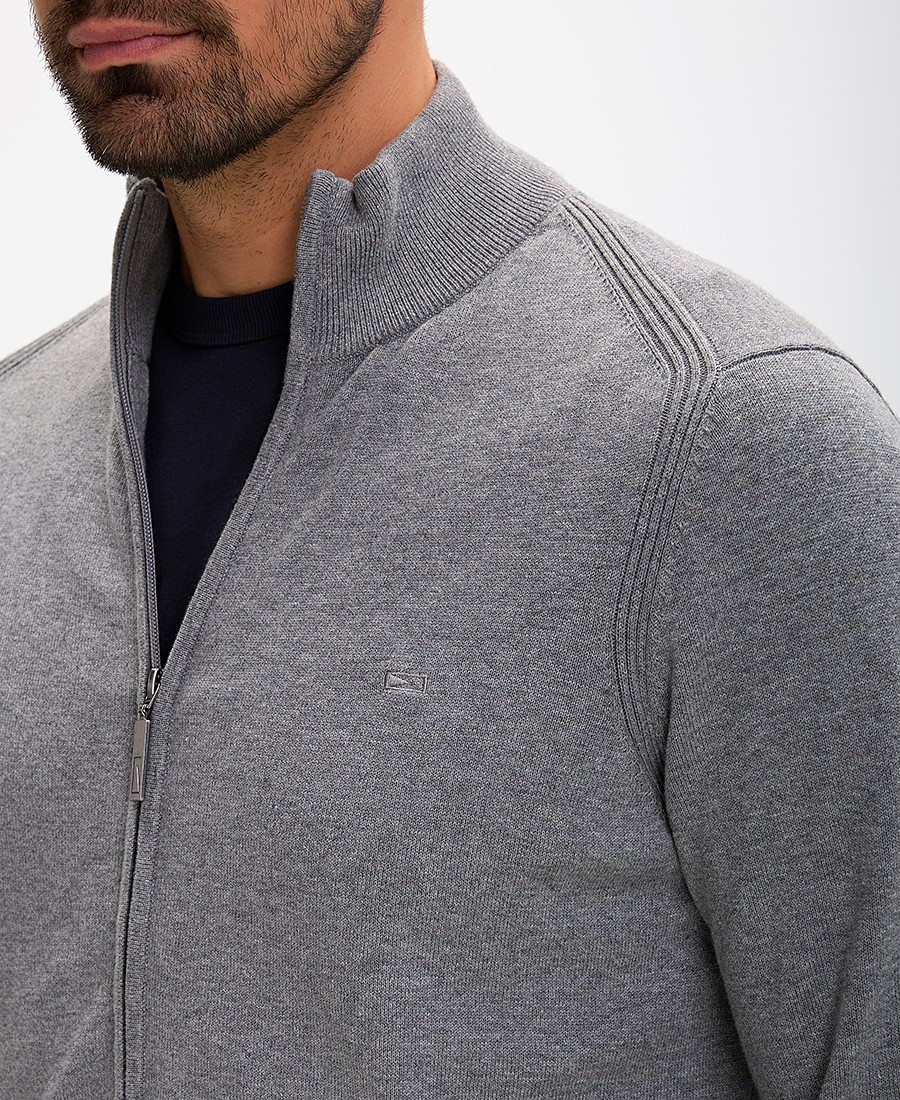 Ανδρική Ζακέτα Regular Fit Βαμβακερή με Φερμουάρ φωτογραφία