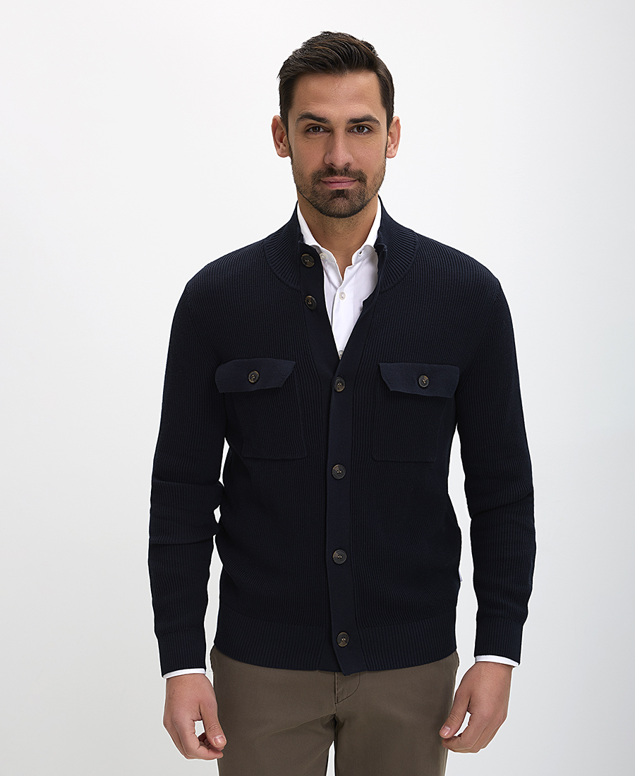 Ανδρική Ζακέτα Βαμβακερή Classic Fit Με Τσέπες Και Κουμπιά φωτογραφία