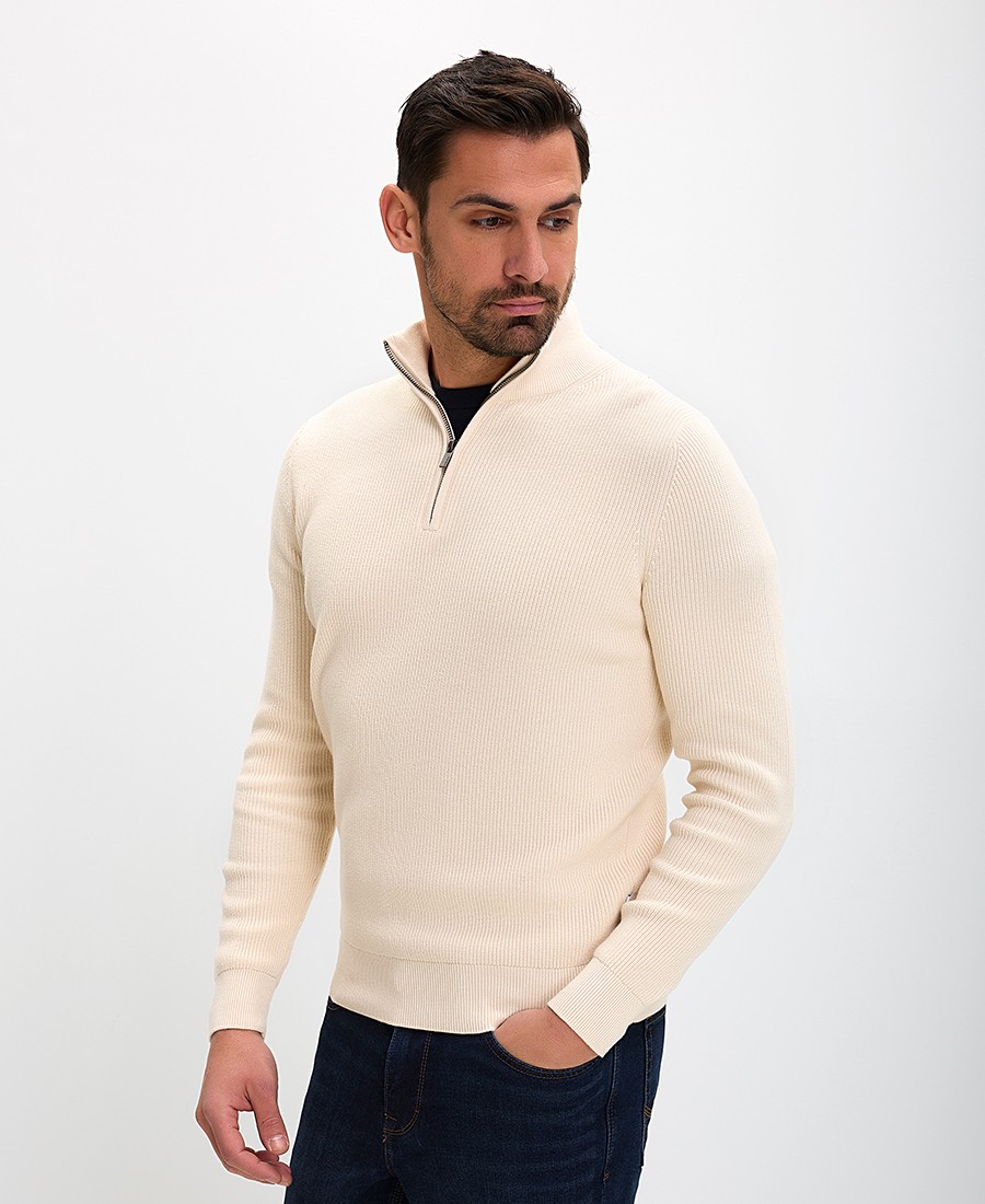 Ανδρικό Πουλόβερ Βαμβακερό Classic Fit Με Φερμουάρ