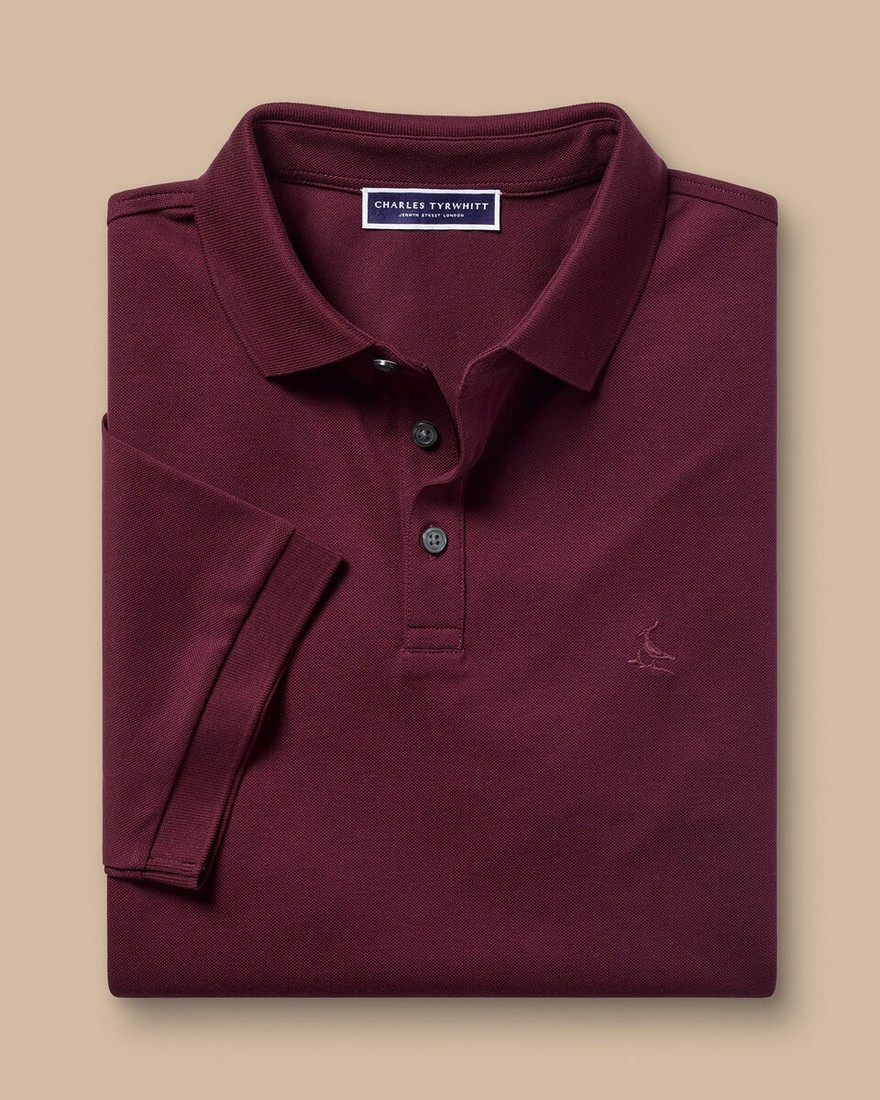 Charles Tyrwhitt Ανδρική Μπλούζα Polo Pique σε Μπορντό φωτογραφία