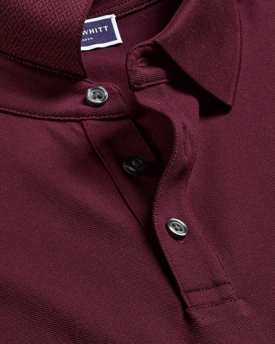 Charles Tyrwhitt Ανδρική Μπλούζα Polo Pique σε Μπορντό φωτογραφία