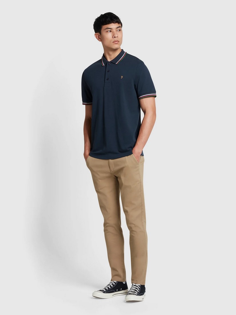 Farah Polo Μπλούζα Modern Fit σε Μπλε Σκούρο φωτογραφία