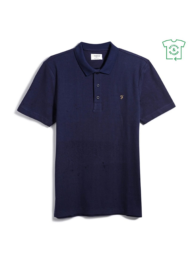 Farah Polo Forster Μπλούζα με Υφή Indigo φωτογραφία