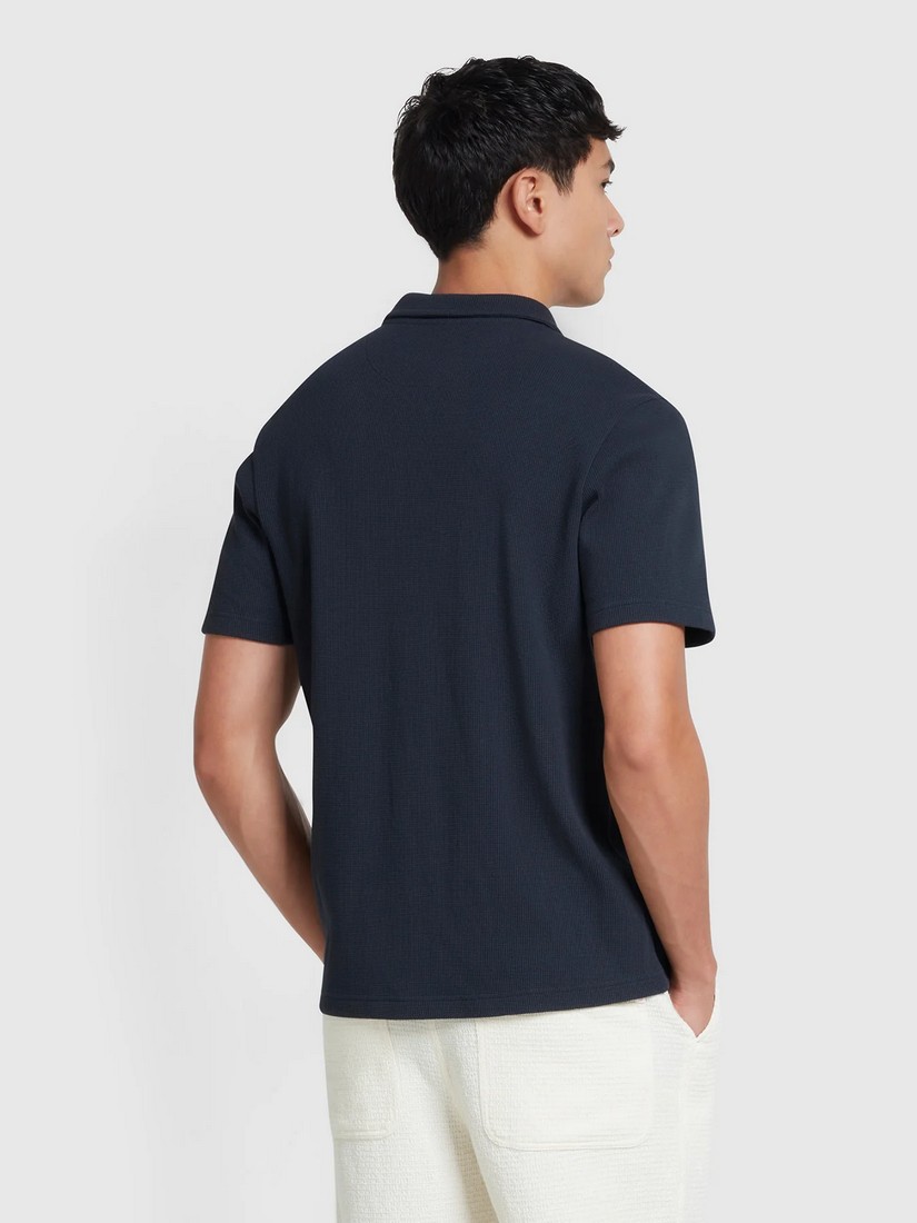 Farah Πουκάμισο Waffle Polo σε Μπλε Σκούρο φωτογραφία