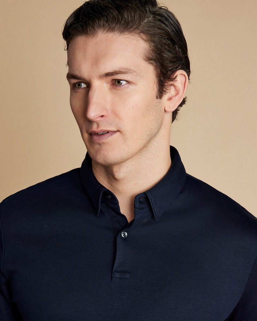 Charles Tyrwhitt Ανδρική Μπλούζα Polo Jersey σε Μπλε Σκούρο φωτογραφία