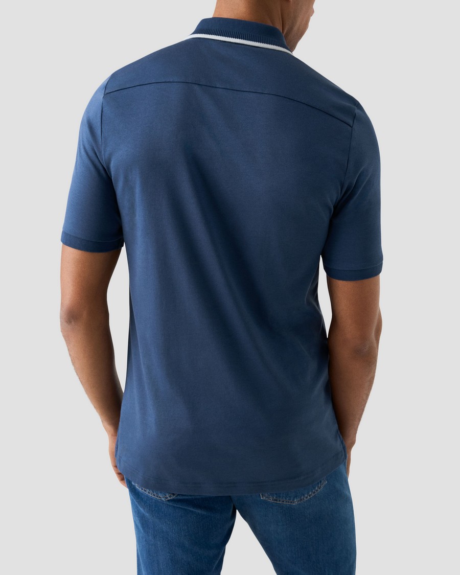 Eton Ανδρικό Polo Regular Fit Βαμβακερό με Διακριτικές Ρίγες στον Γιακά φωτογραφία