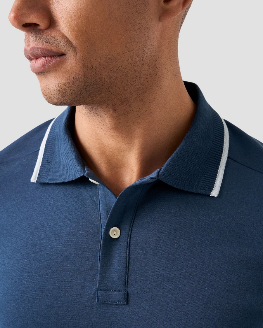 Eton Ανδρικό Polo Regular Fit Βαμβακερό με Διακριτικές Ρίγες στον Γιακά φωτογραφία