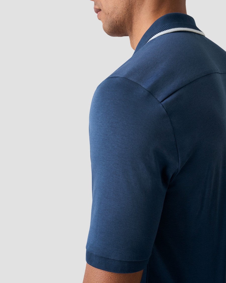 Eton Ανδρικό Polo Regular Fit Βαμβακερό με Διακριτικές Ρίγες στον Γιακά φωτογραφία