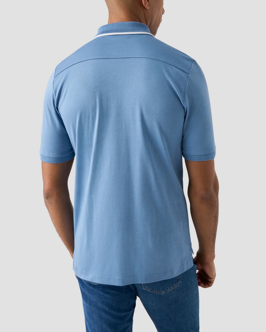 Eton Ανδρικό Polo Regular Fit Βαμβακερό με Διακριτικές Ρίγες στον Γιακά φωτογραφία