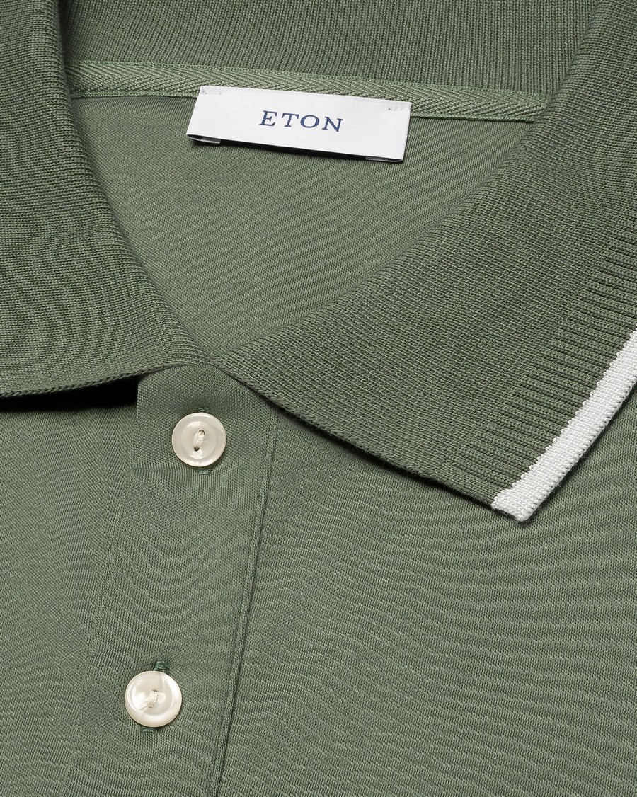 Eton Ανδρικό Polo Regular Fit Βαμβακερό με Διακριτικές Ρίγες στον Γιακά φωτογραφία