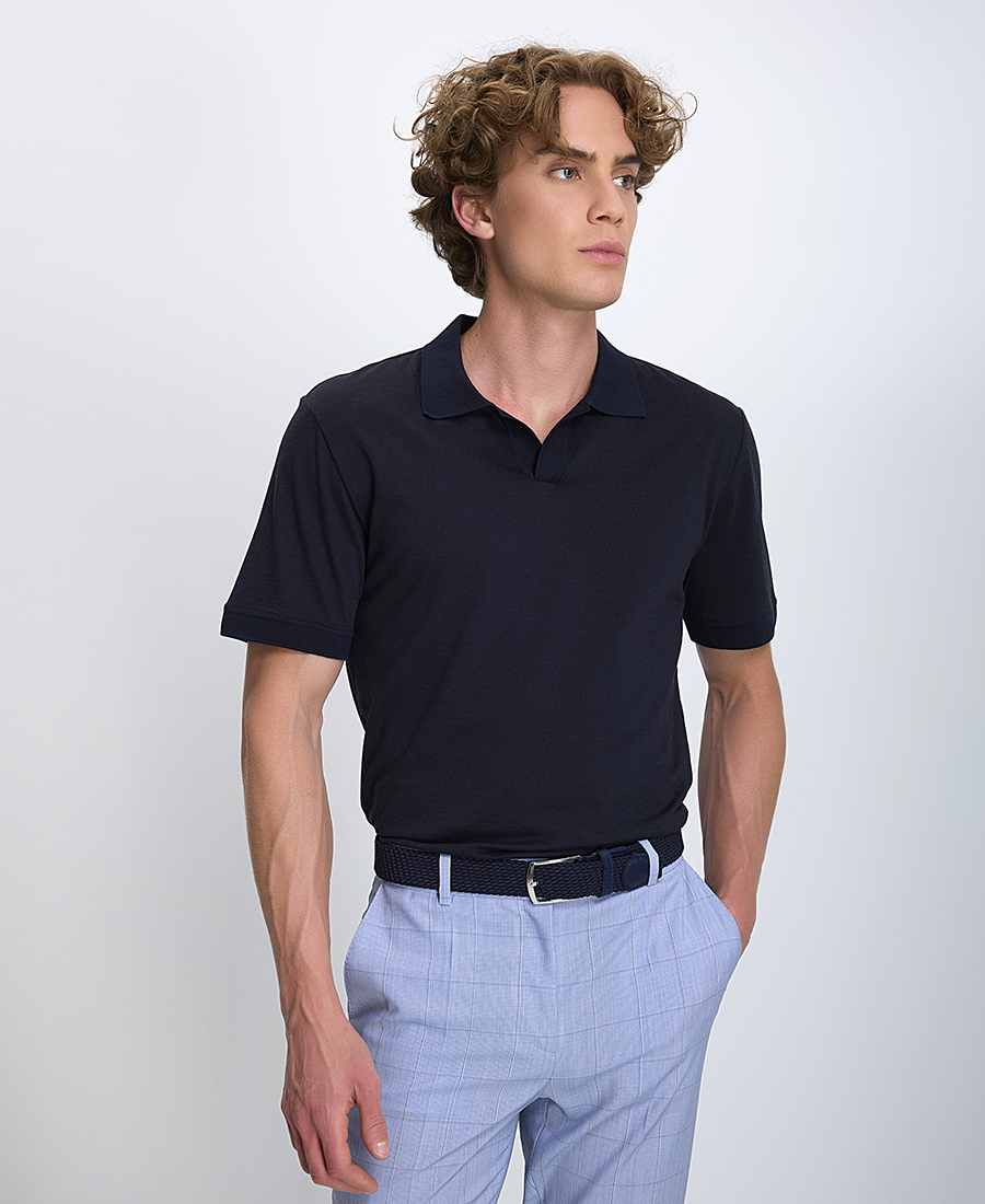 Boss Boss Ανδρικό Polo Slim Fit Από Βαμβάκι Και Κασμίρ