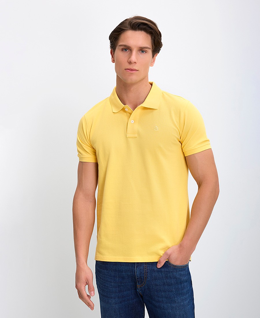 Ανδρική Μπλούζα Polo Βαμβακερή με Κεντημένο Λογότυπο Regular Fit