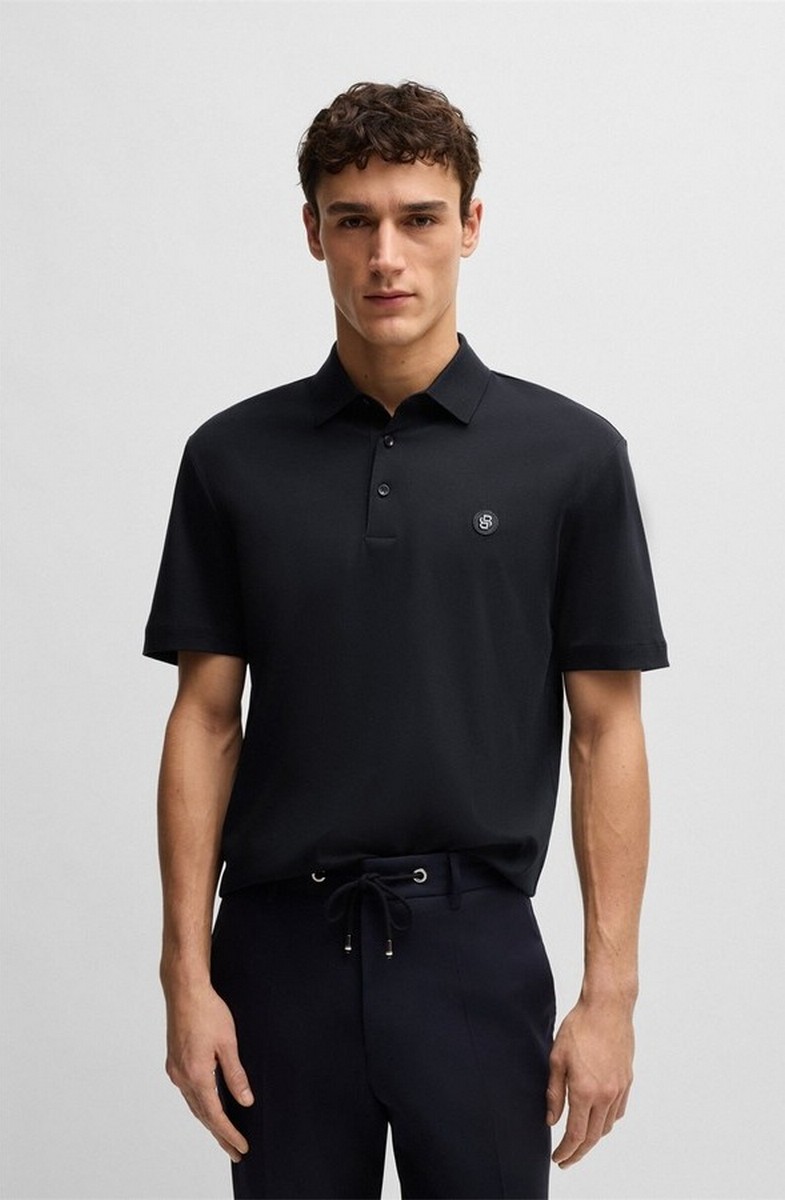 Boss Boss Ανδρικό Polo C-Parris 01 Regular Fit Από Μερσεριζέ Βαμβάκι Με Διπλό Monogram