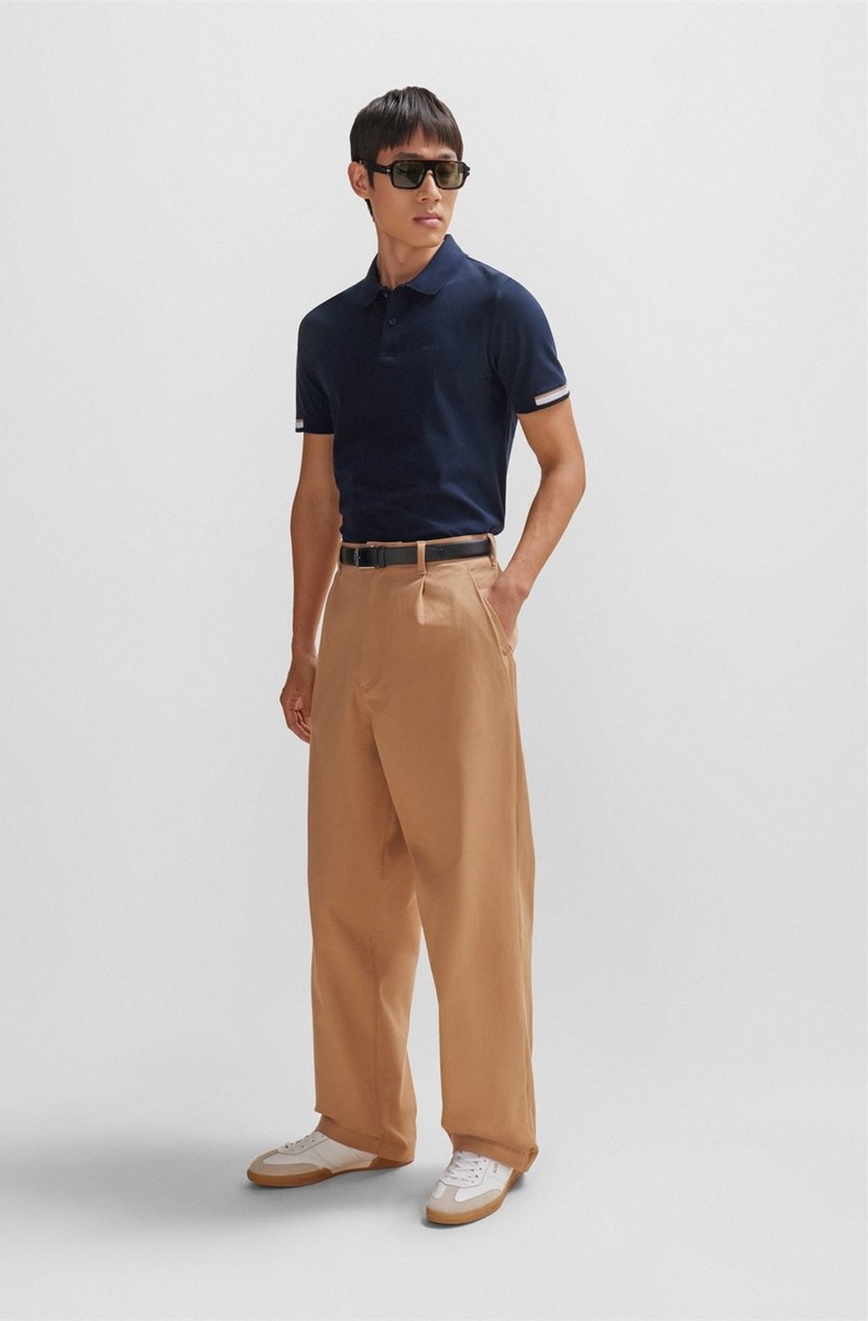 Boss Ανδρικό Polo Parlay 147 Regular Fit Από Μεταξωμένο Βαμβάκι Με Λογότυπο Ανάγλυφο φωτογραφία