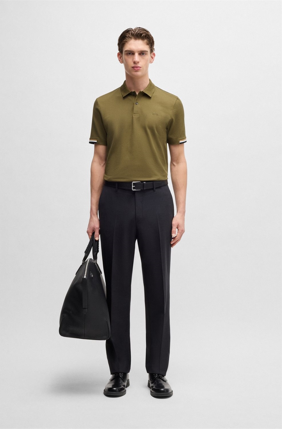 Boss Ανδρικό Polo Parlay 147 Regular Fit Από Μεταξωμένο Βαμβάκι Με Λογότυπο Ανάγλυφο φωτογραφία