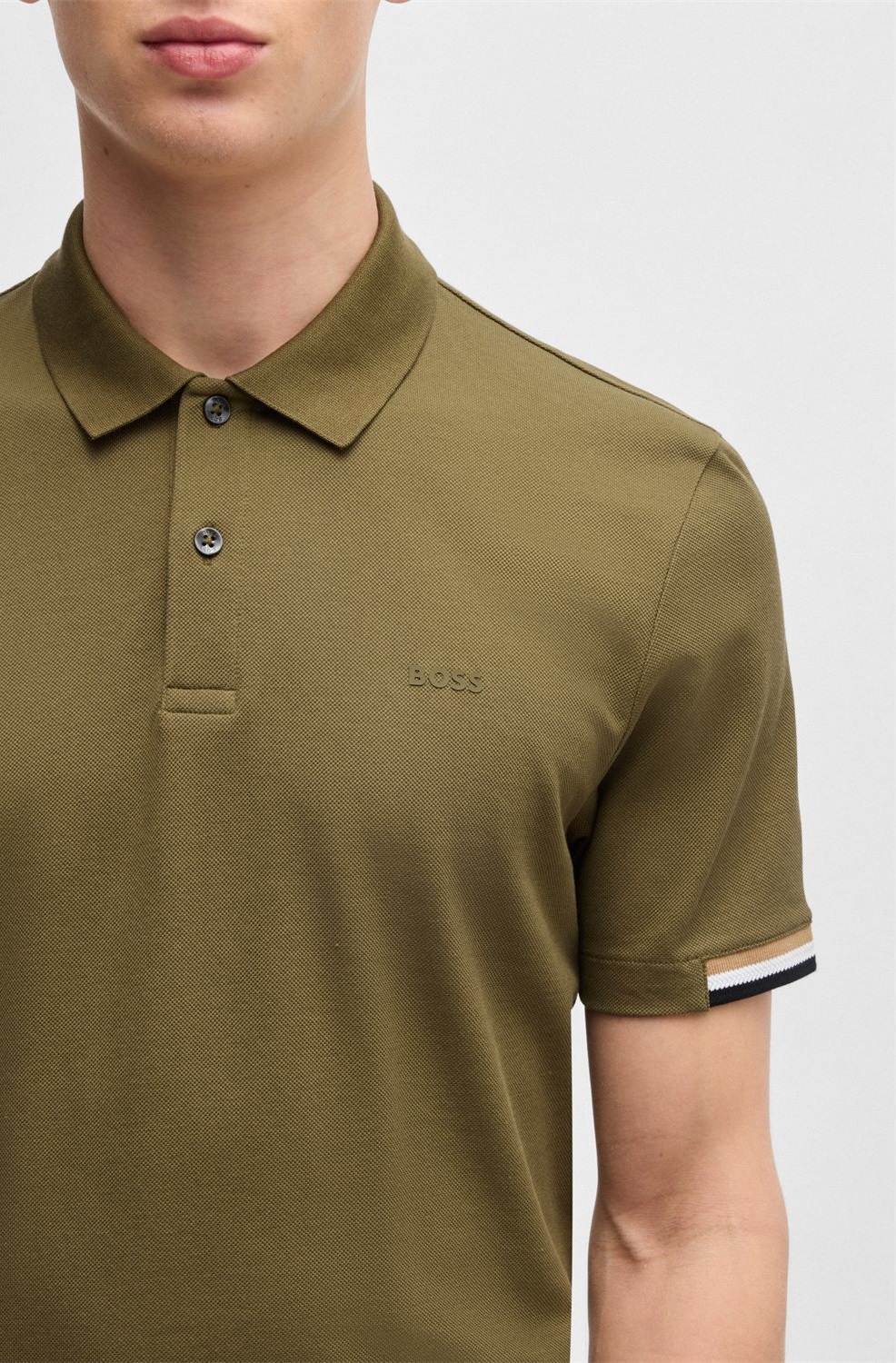Boss Ανδρικό Polo Parlay 147 Regular Fit Από Μεταξωμένο Βαμβάκι Με Λογότυπο Ανάγλυφο φωτογραφία
