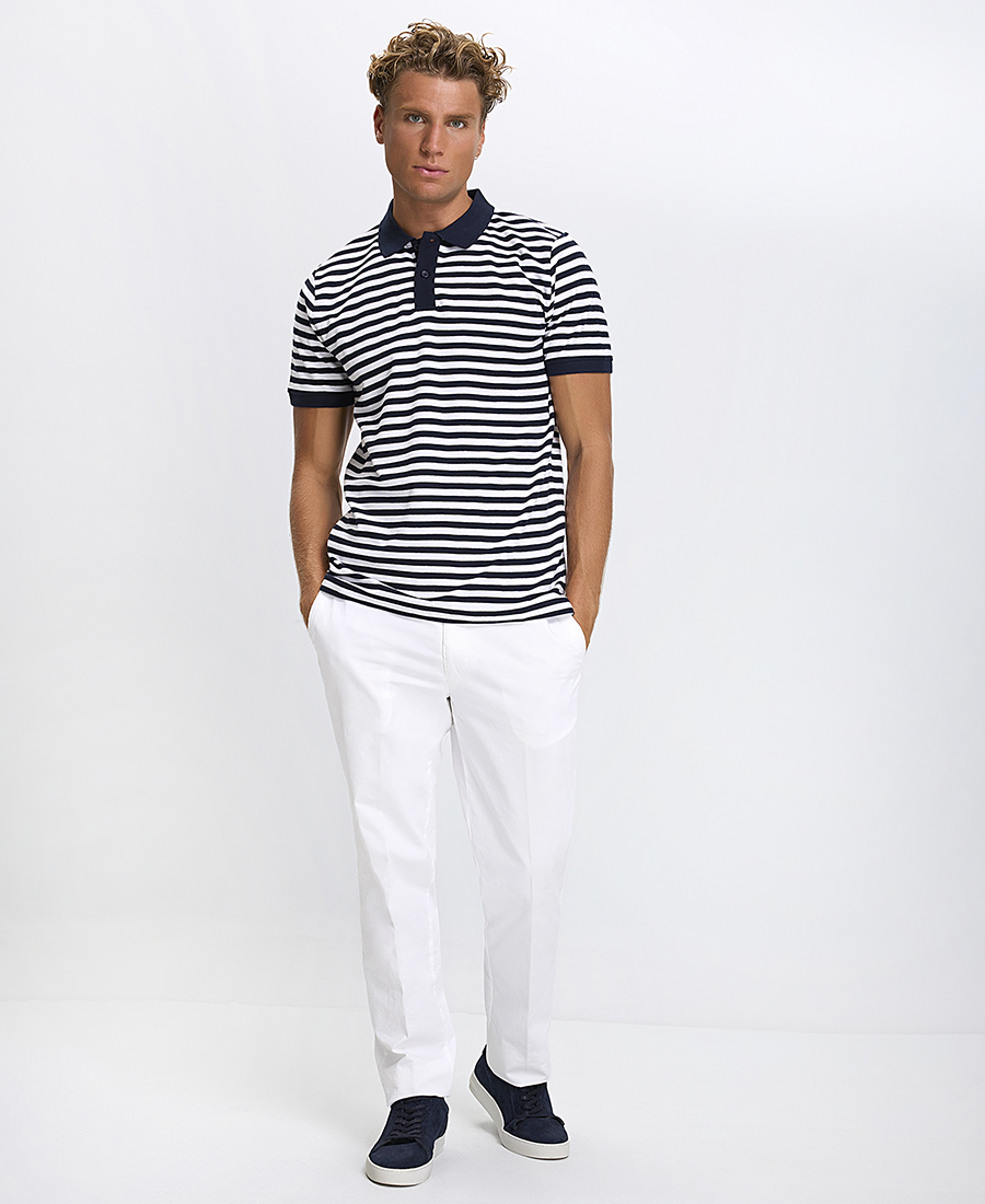 Ανδρικό Polo Πικέ Regular Fit σε Ριγέ Μπλε φωτογραφία