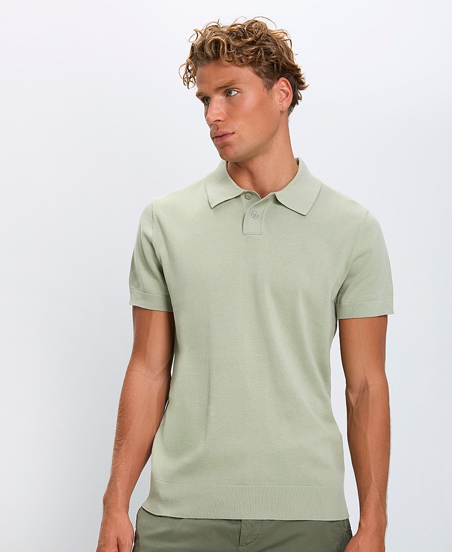 Basefield Ανδρική Πλεκτή Polo Μπλούζα Regular Fit Βαμβακερή Κοντομάνικη