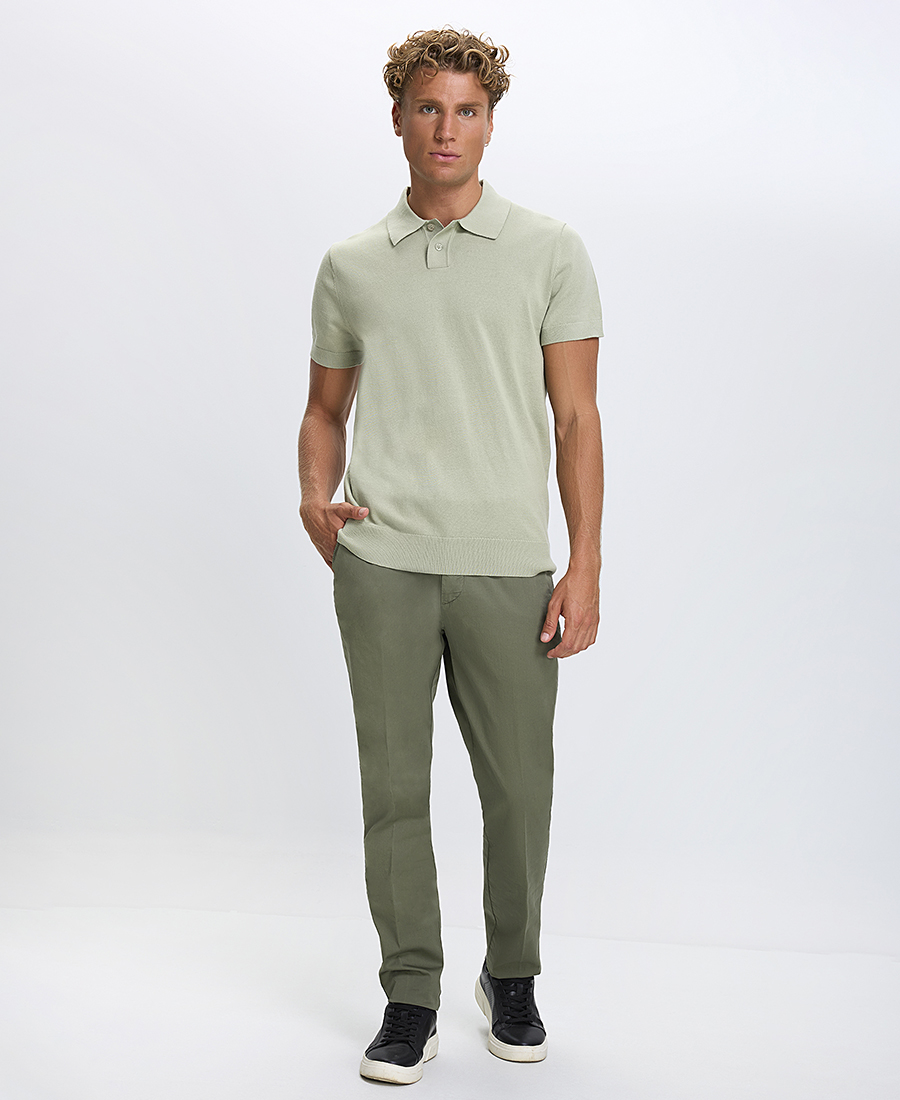 Ανδρική Πλεκτή Polo Μπλούζα Regular Fit Βαμβακερή Κοντομάνικη φωτογραφία